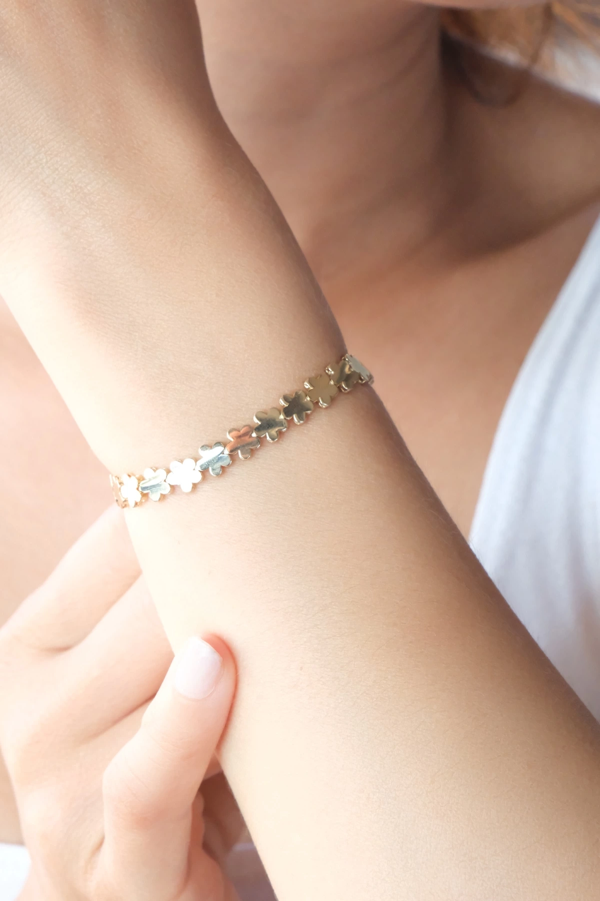 Asil 14 Ayar Çiçekli Altın Bileklik BLK5764