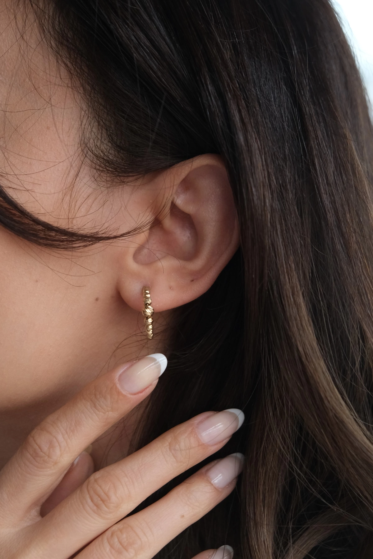 Asil 14 Ayar Dorika Toplu Yarım Halka Altın Küpe KP4018