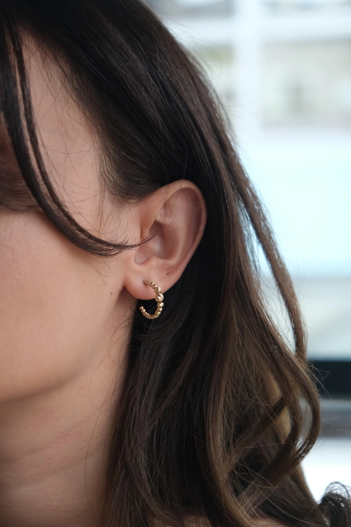 Asil 14 Ayar Dorika Toplu Yarım Halka Altın Küpe KP4018