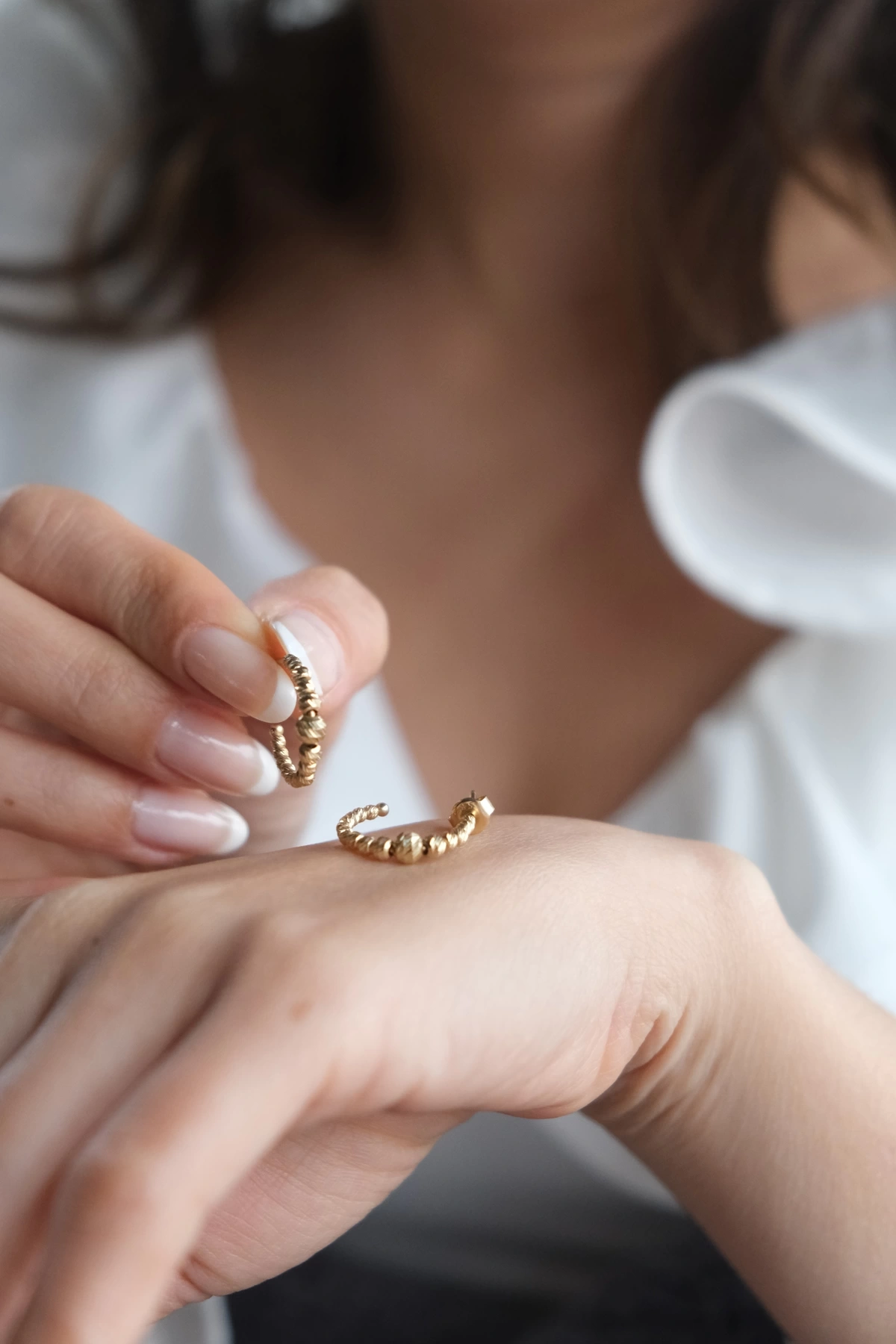 Asil 14 Ayar Dorika Toplu Yarım Halka Altın Küpe KP4018