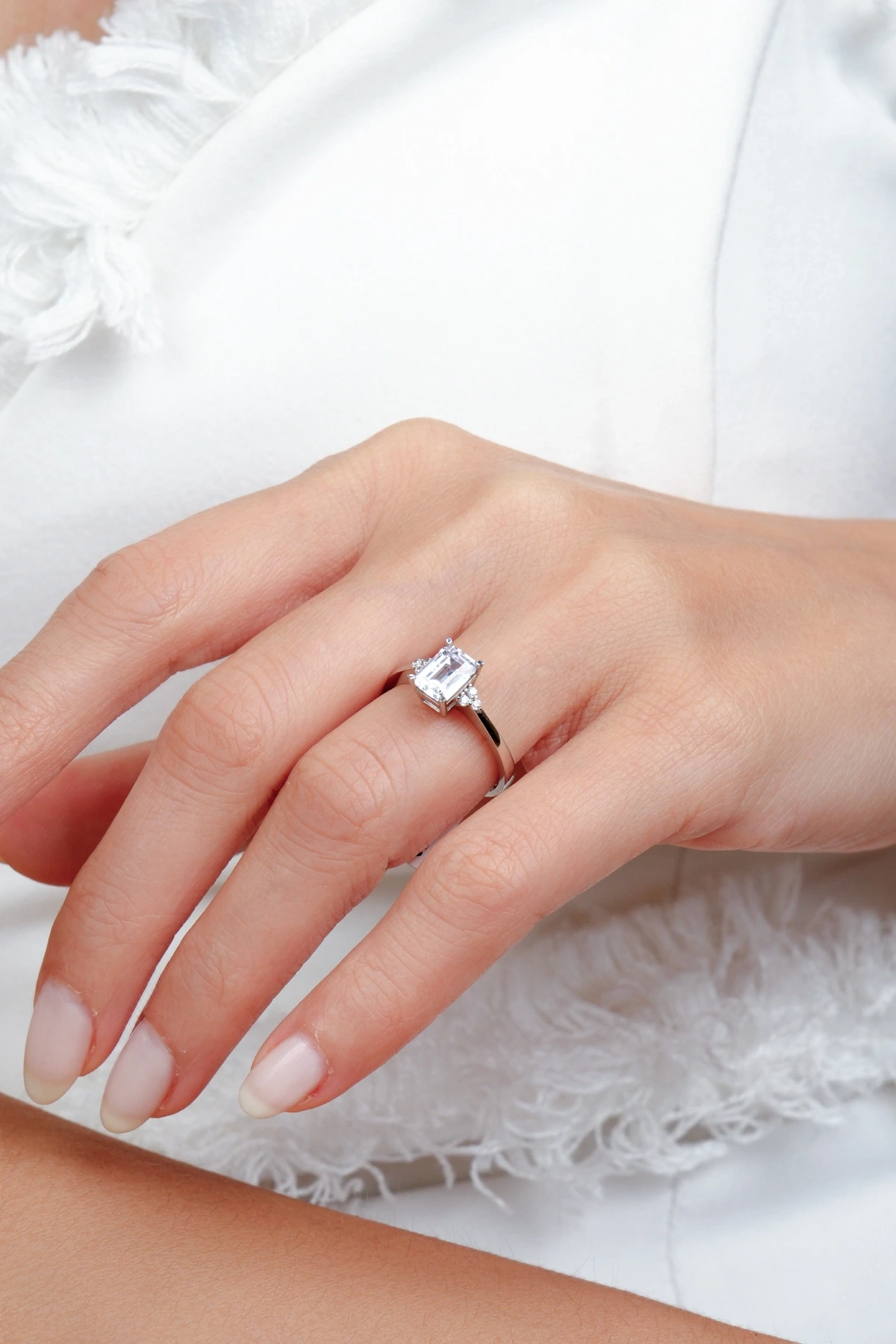 Asil 14 Ayar Emerald Kesim Altın Yüzük YZK2265