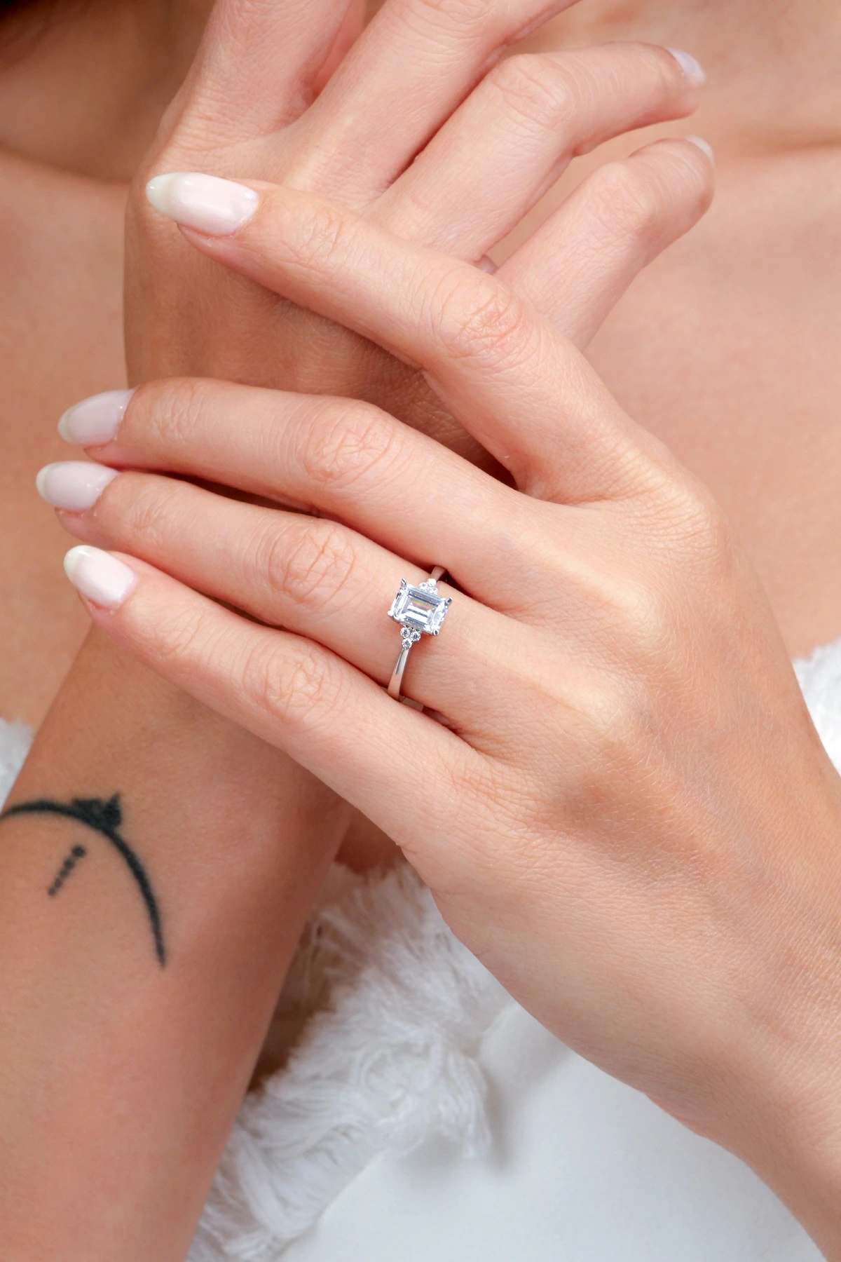 Asil 14 Ayar Emerald Kesim Altın Yüzük YZK2265