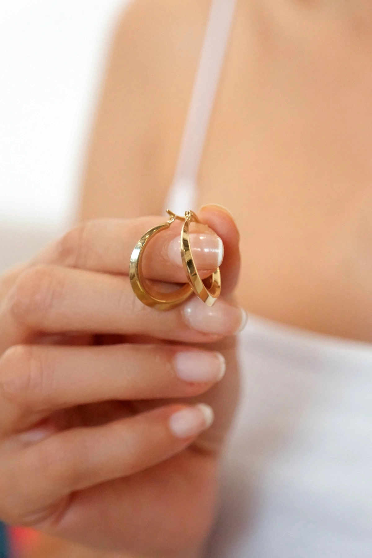 Asil 14 Ayar Halka Altın Küpe KP4395