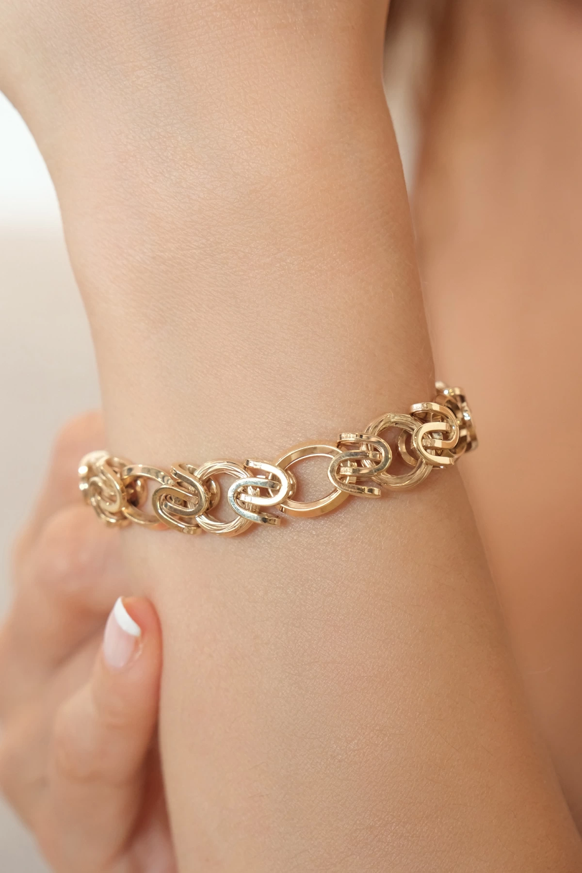 Asil 14 Ayar Hallow Altın Bileklik BLK2386