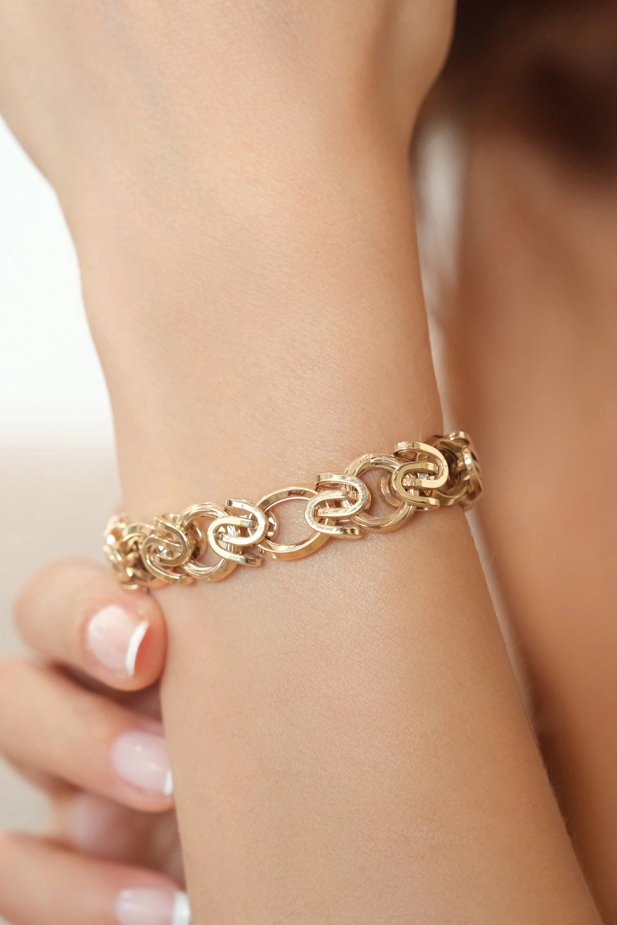 Asil 14 Ayar Hallow Altın Bileklik BLK2386