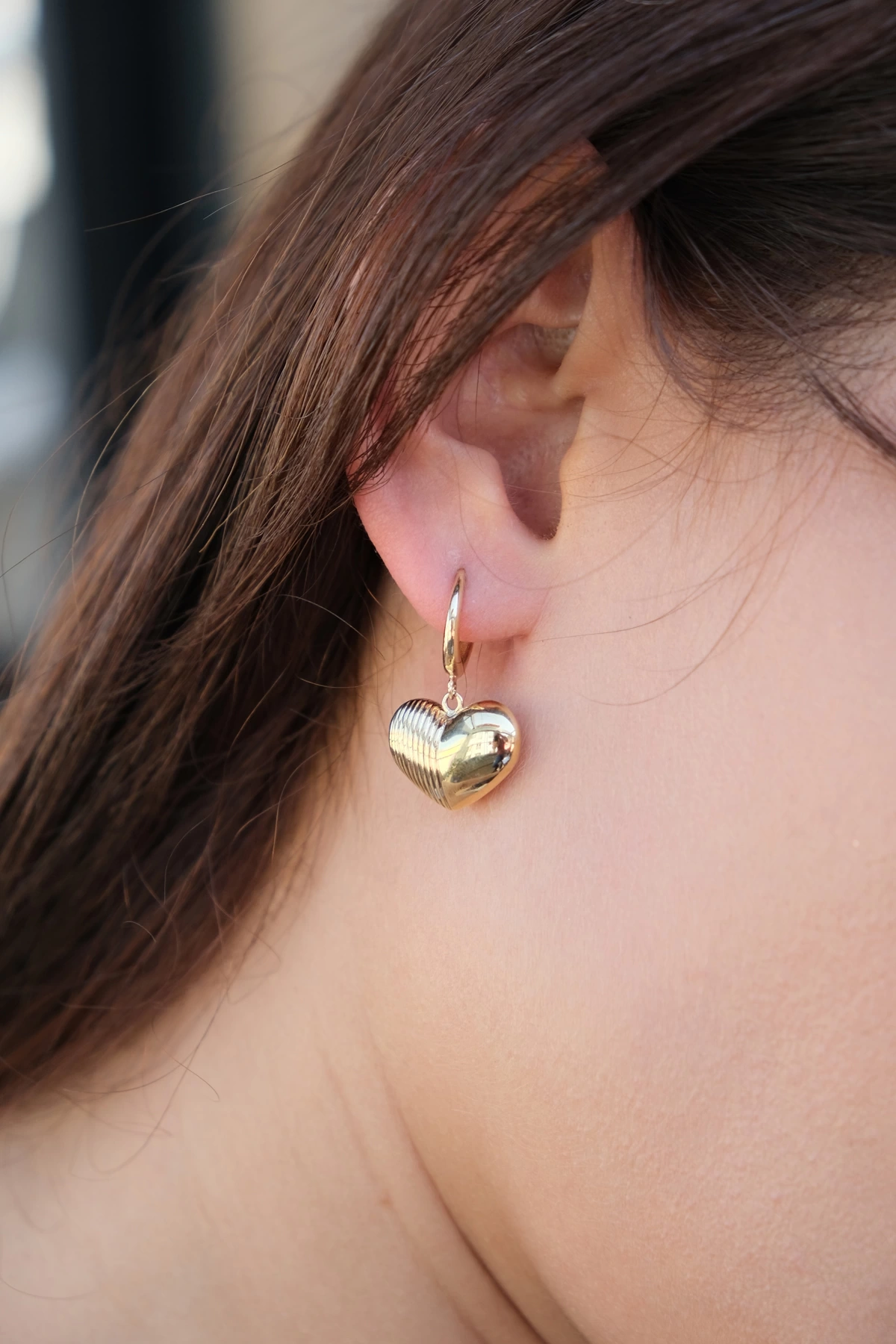 Asil 14 Ayar Kalpli Sallantılı Altın Küpe KP4792