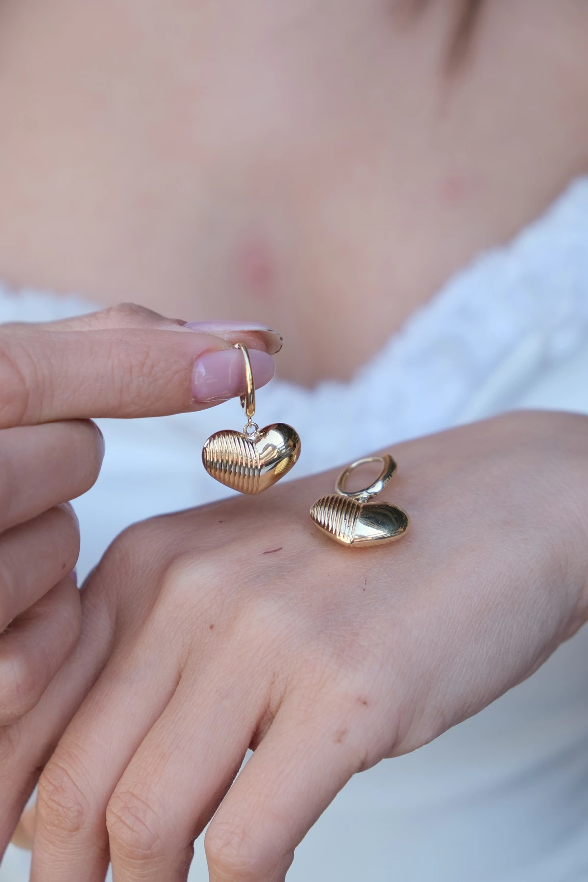 Asil 14 Ayar Kalpli Sallantılı Altın Küpe KP4792