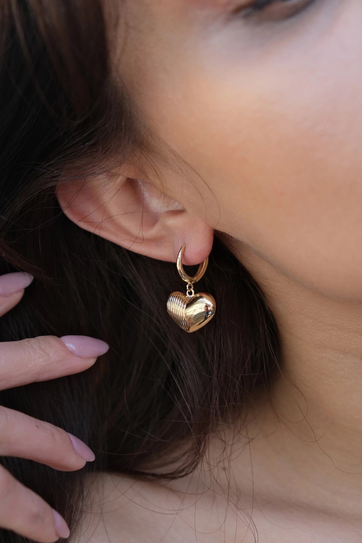 Asil 14 Ayar Kalpli Sallantılı Altın Küpe KP4792