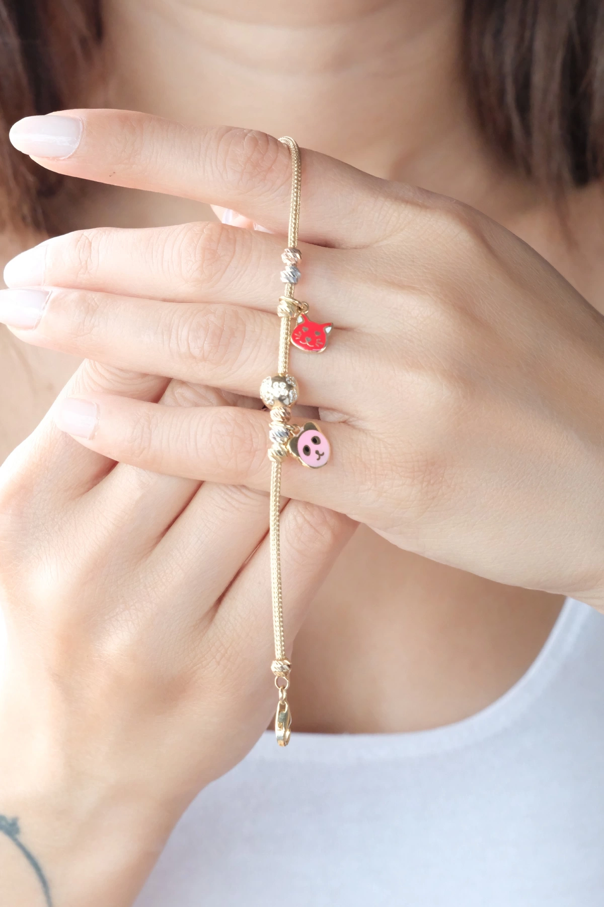 Asil 14 Ayar Kitty Kız Çocuk Altın Bileklik BLK5489