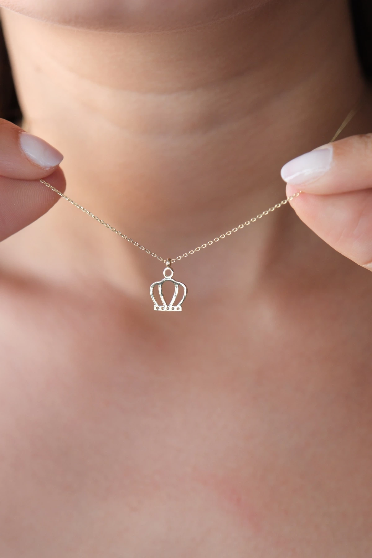 Asil 14 Ayar Kral Tacı Altın Kolye KLY3952