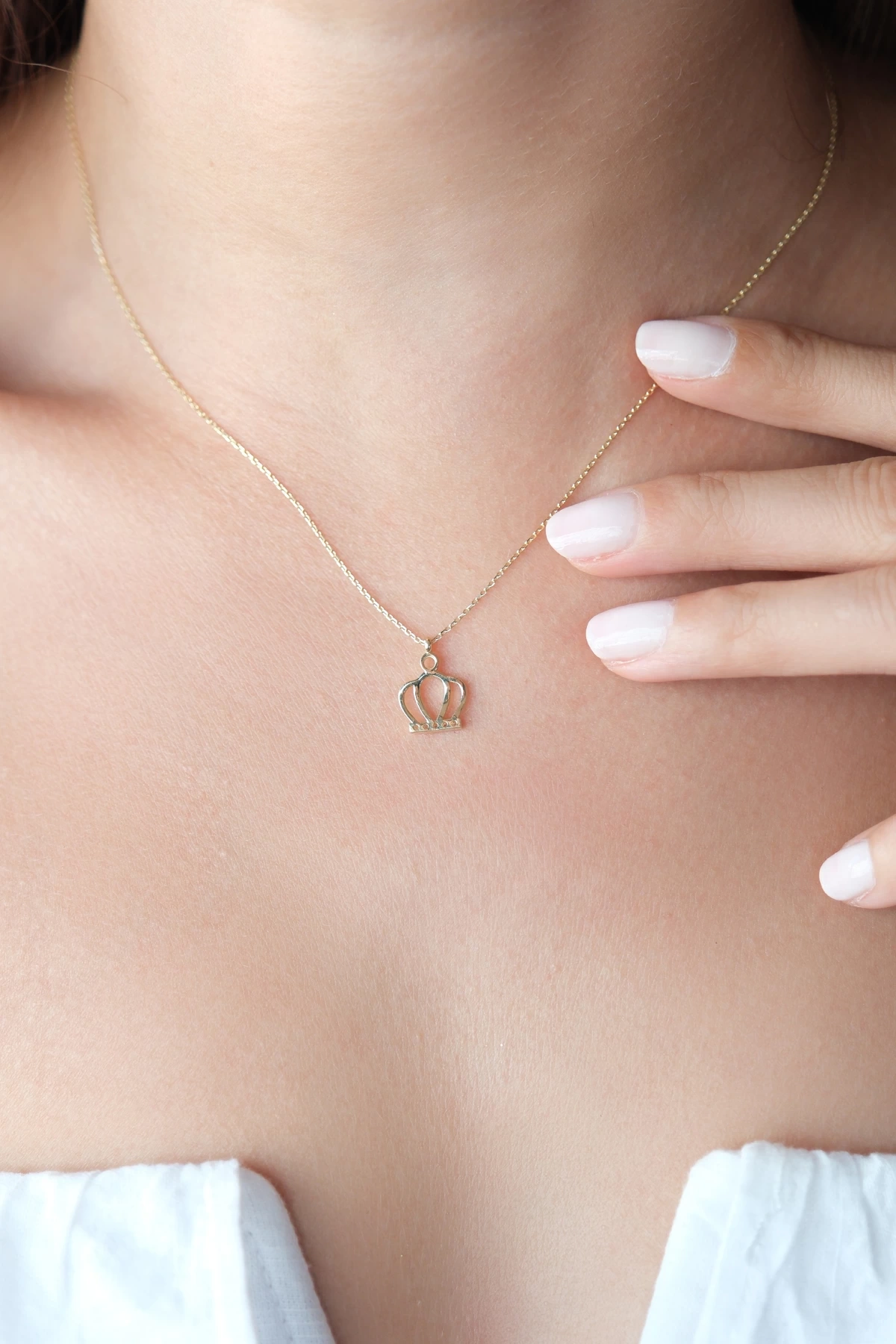 Asil 14 Ayar Kral Tacı Altın Kolye KLY3952