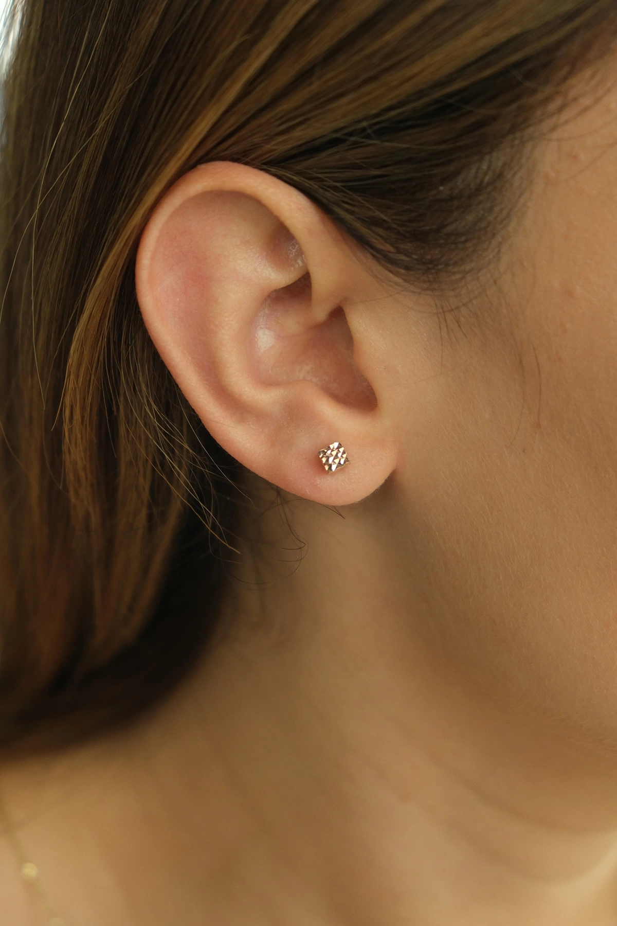 Asil 14 Ayar Küp Model Rose Altın Küpe KP3749