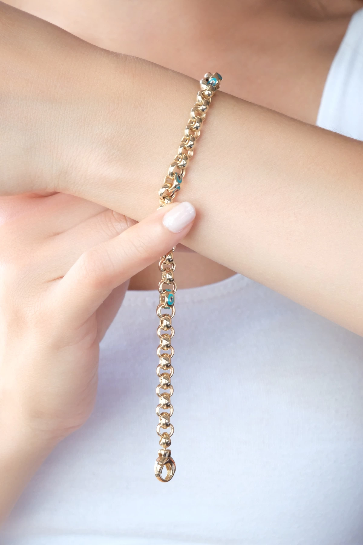 Asil 14 Ayar Mineli Zincir Bileklik BLK6032