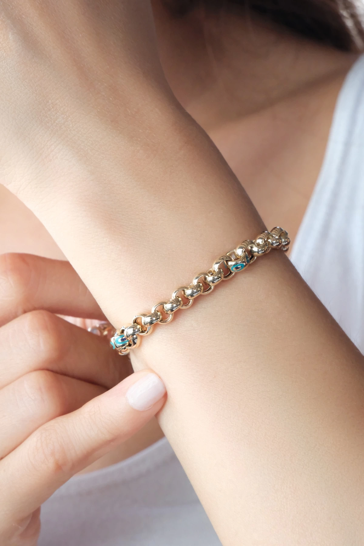 Asil 14 Ayar Mineli Zincir Bileklik BLK6032