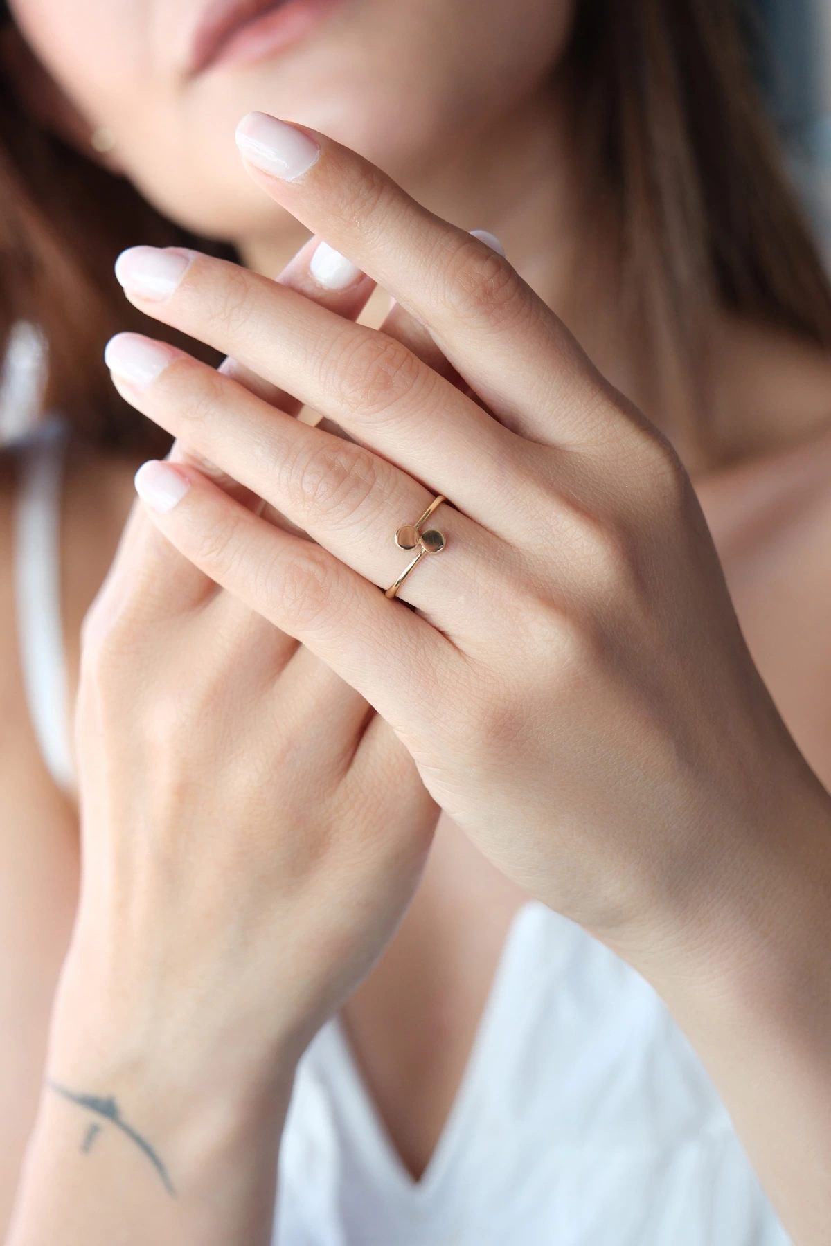 Asil 14 Ayar Modern Altın Yüzük YZK3642