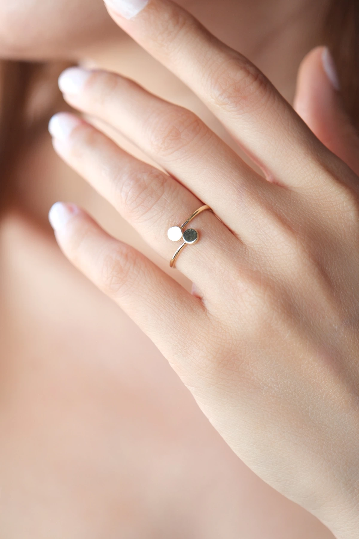 Asil 14 Ayar Modern Altın Yüzük YZK3642