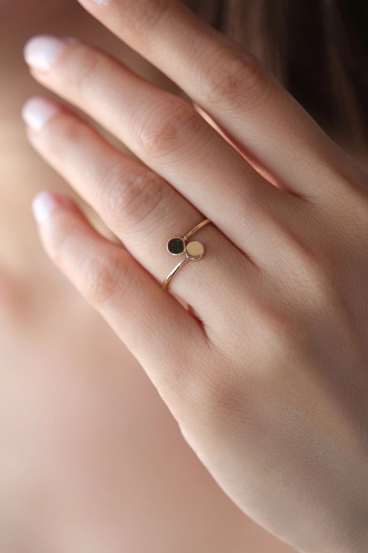 Asil 14 Ayar Modern Altın Yüzük YZK3642