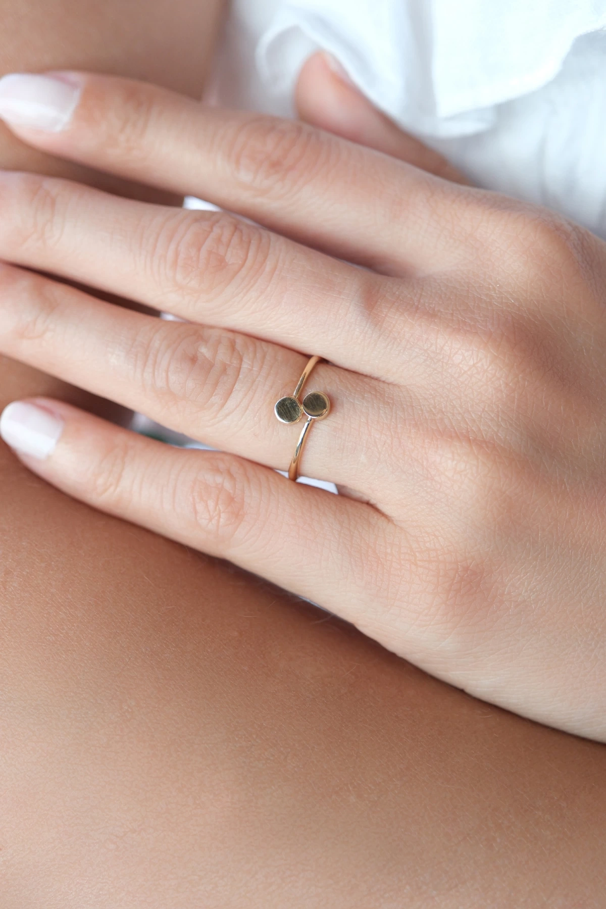 Asil 14 Ayar Modern Altın Yüzük YZK3642