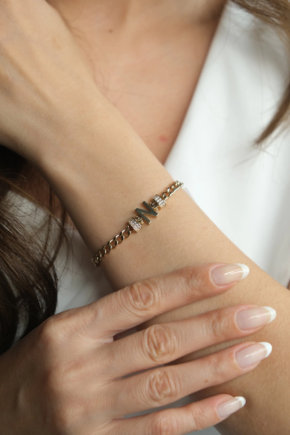 Asil 14 Ayar N Harfi Altın Bileklik BLK4107