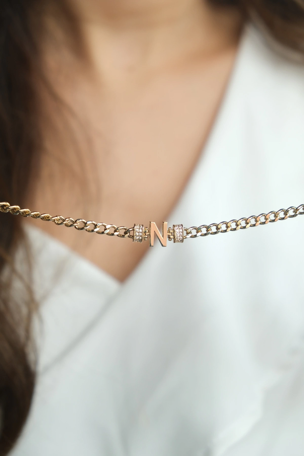 Asil 14 Ayar N Harfi Altın Bileklik BLK4107