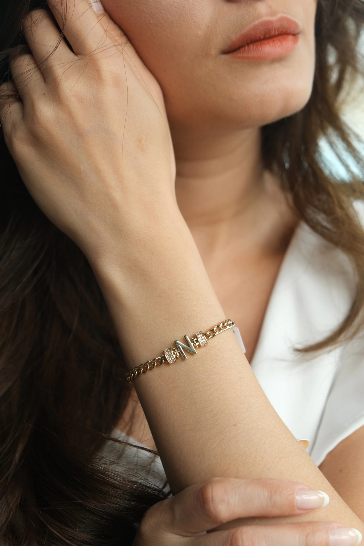 Asil 14 Ayar N Harfi Altın Bileklik BLK4107