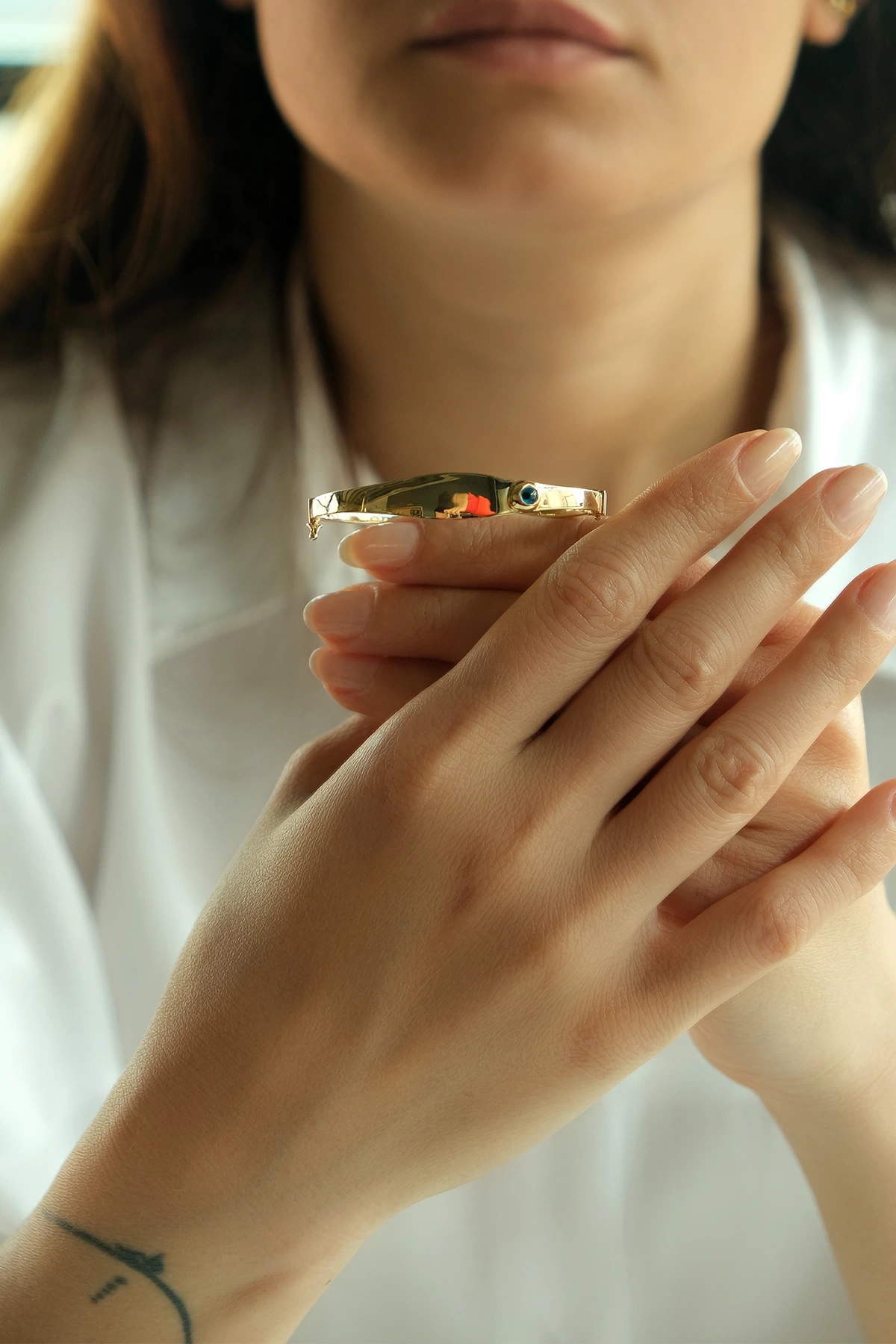 Asil 14 Ayar Nazar Boncuklu Çocuk Altın Bilezik BLZ1259