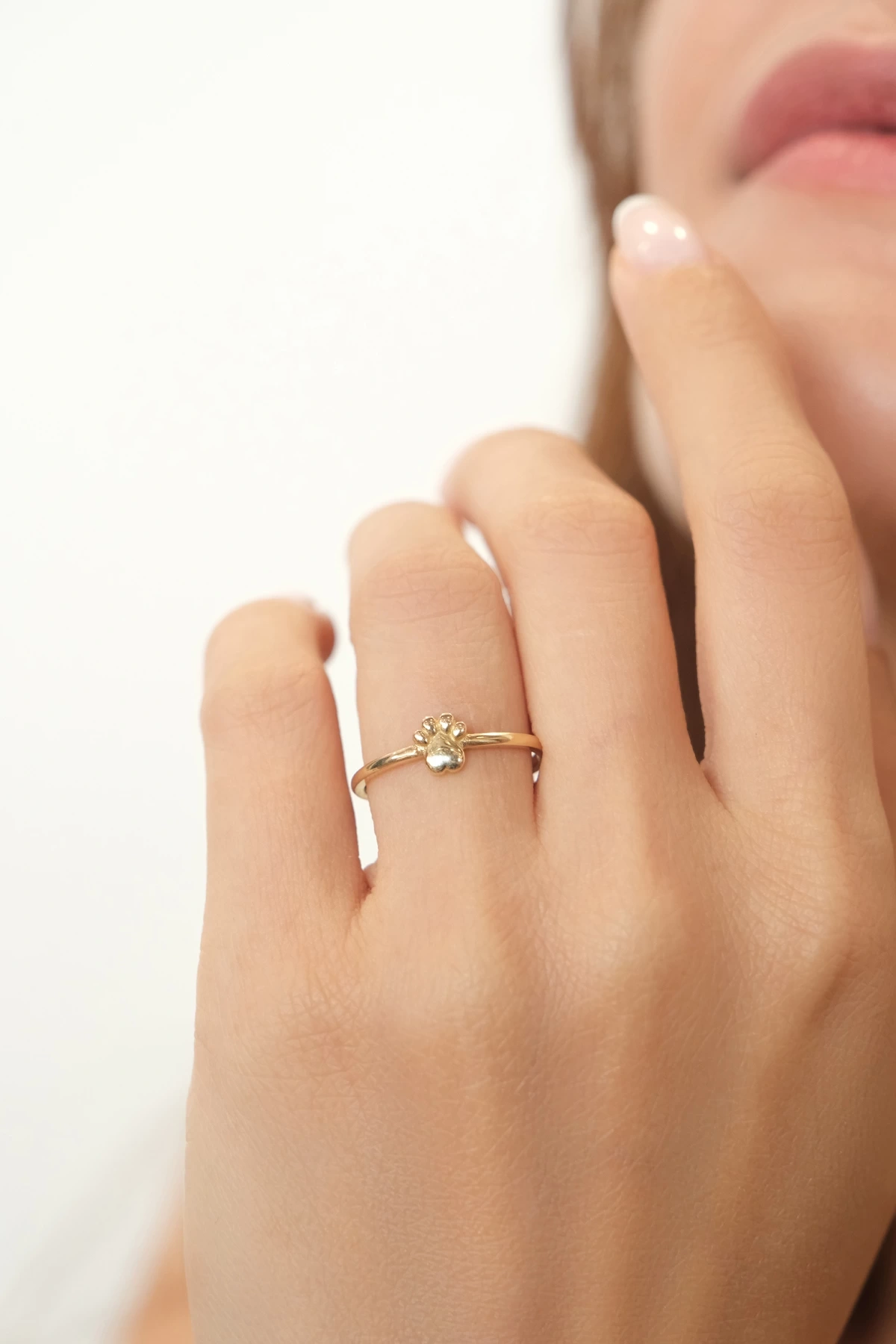 Asil 14 Ayar Pati Dostu Altın Yüzük YZK3404