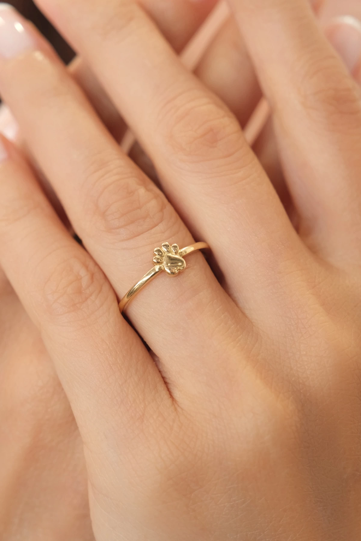 Asil 14 Ayar Pati Dostu Altın Yüzük YZK3404