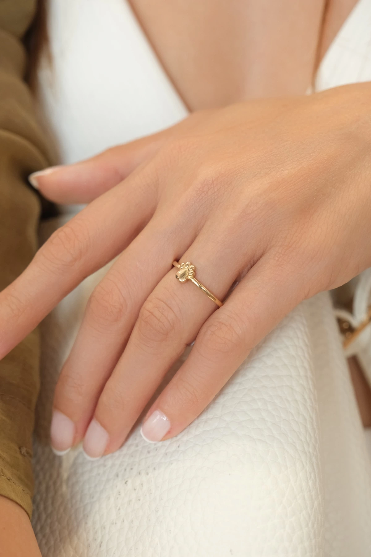 Asil 14 Ayar Pati Dostu Altın Yüzük YZK3404