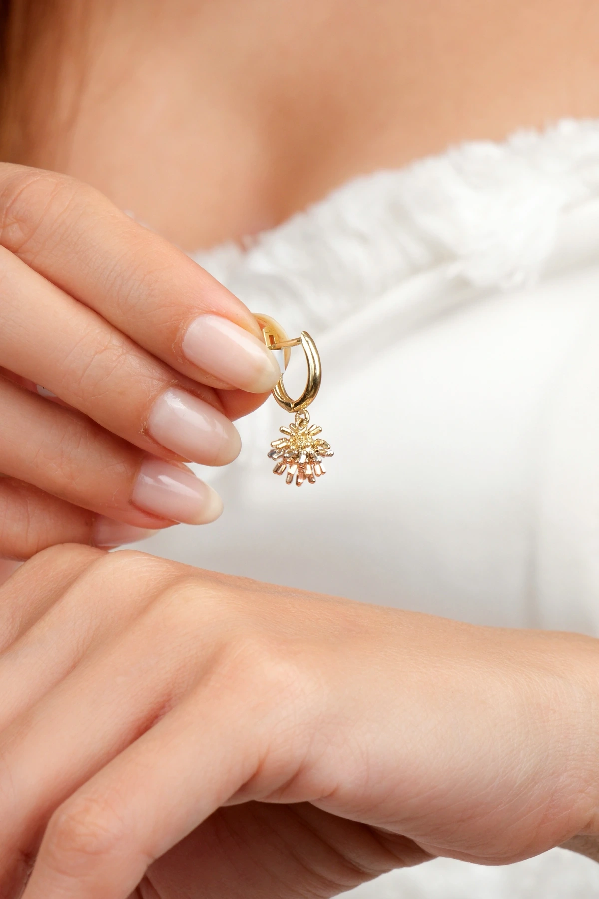 Asil 14 Ayar Sakallı Toplu Altın Küpe KP5294