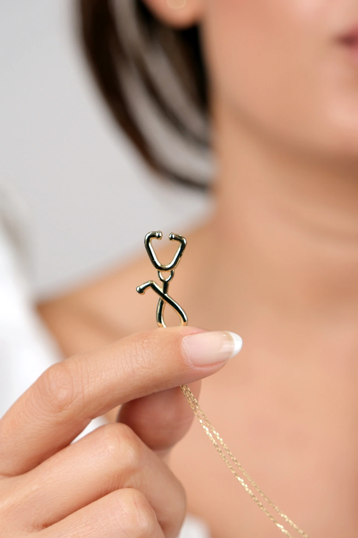 Asil 14 Ayar Stateskop Altın Kolye KLY3912