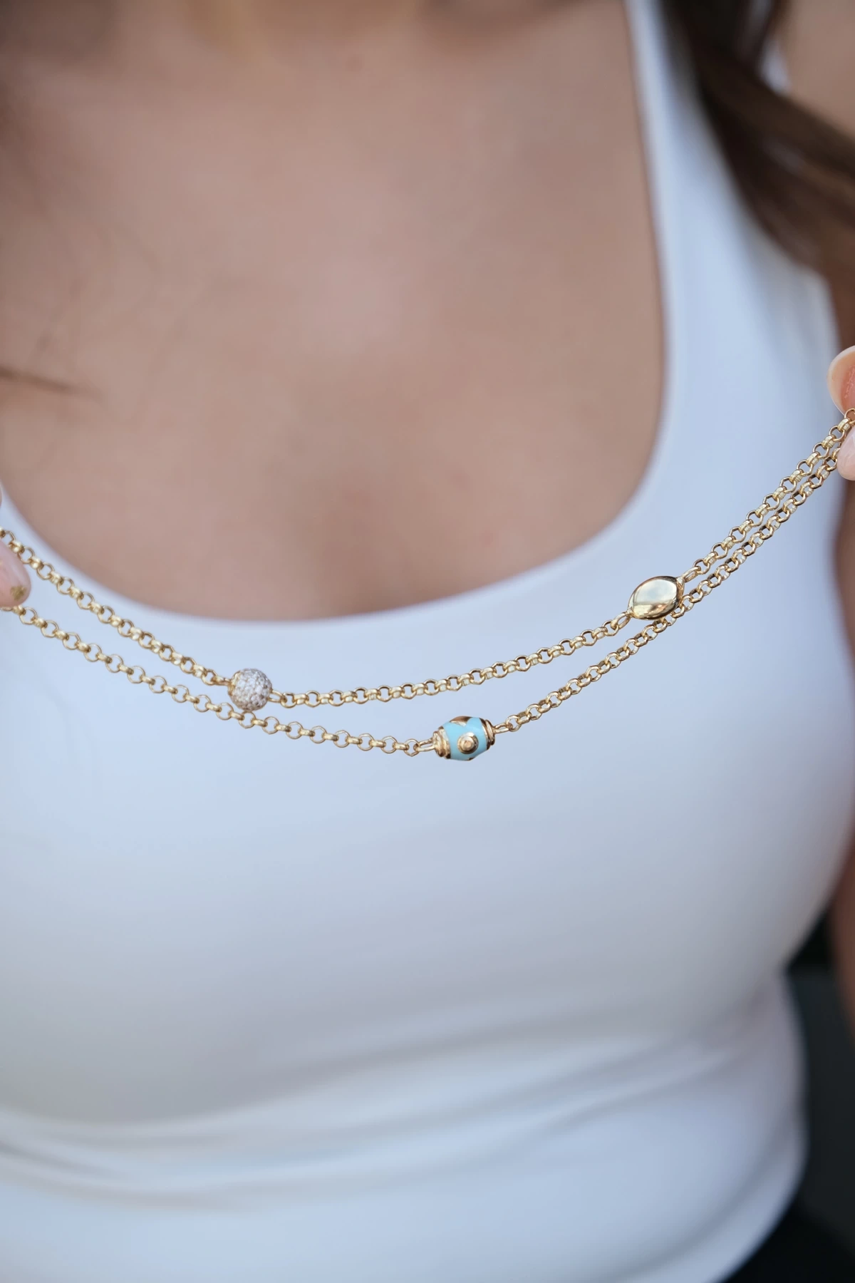 Asil 14 Ayar Taşlı Mineli Altın Bileklik BLK3011