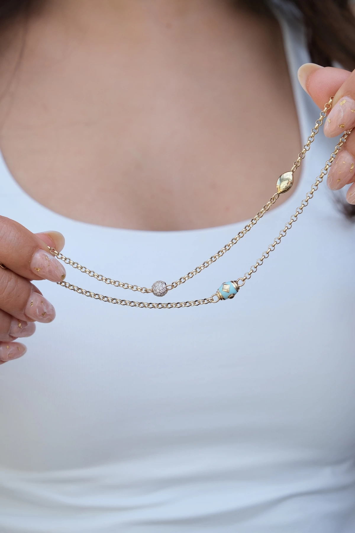 Asil 14 Ayar Taşlı Mineli Altın Bileklik BLK3011