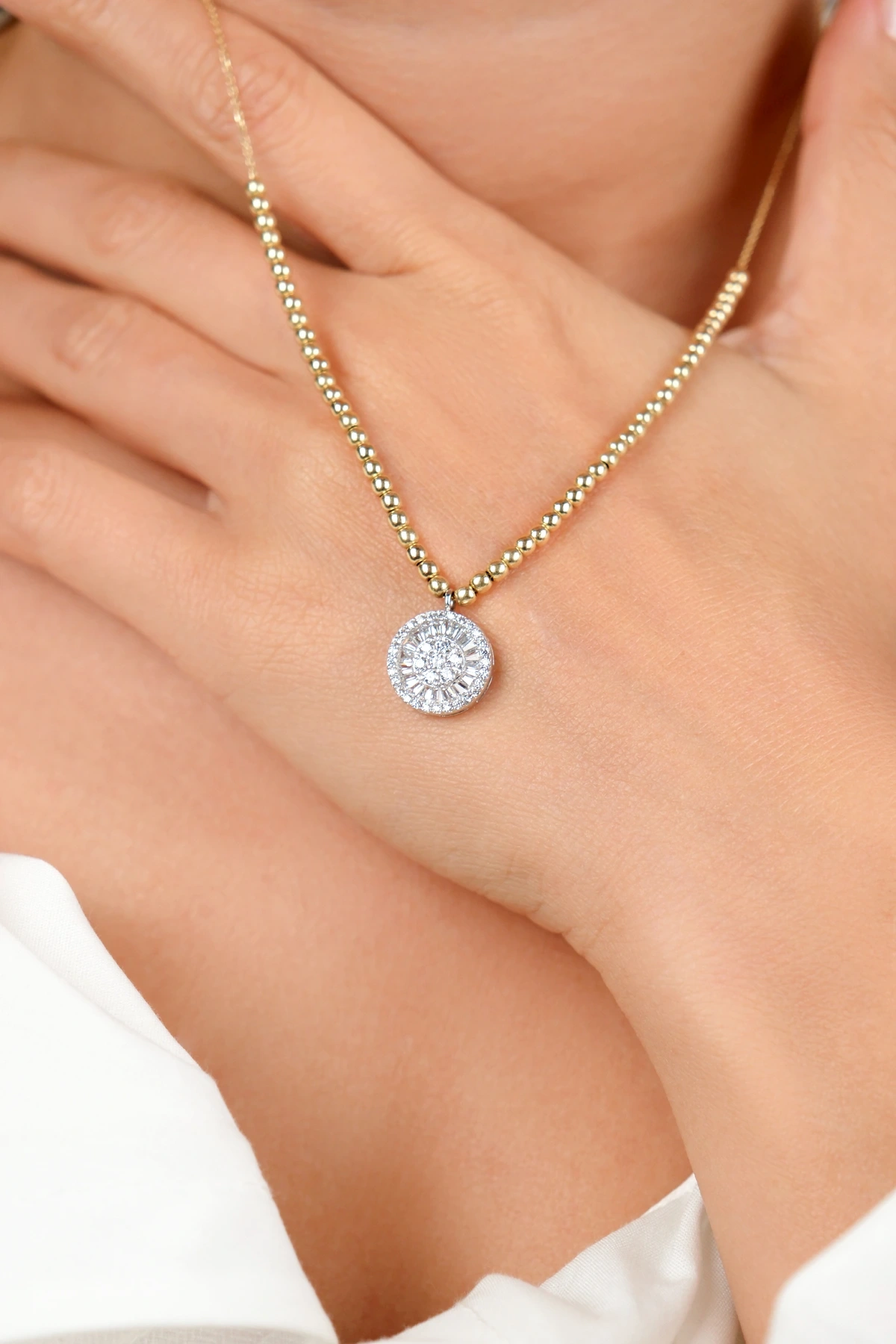 Asil 14 Ayar Taşlı Toplu Altın Kolye KLY3733