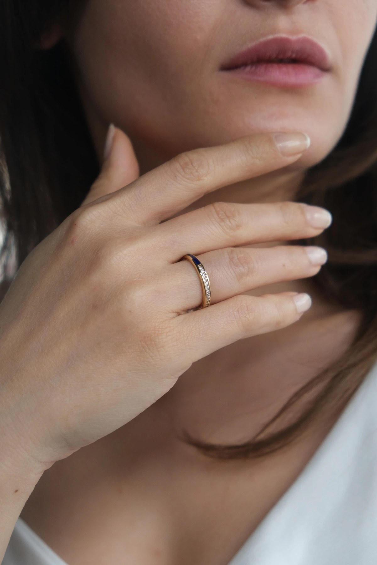 Asil 14 Ayar Taşlı Ve Mineli Çift Yön Altın Yüzük YZK3232