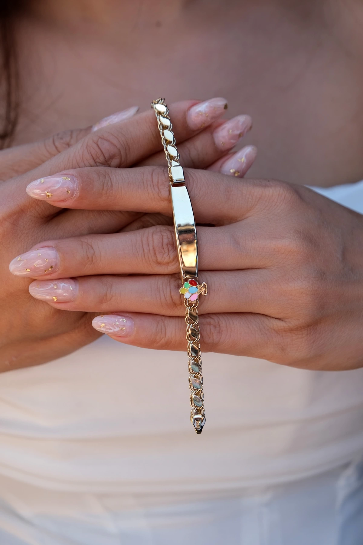 Asil 14 Ayar Uçan Balon Çocuk Altın Künye Bileklik BLK5548