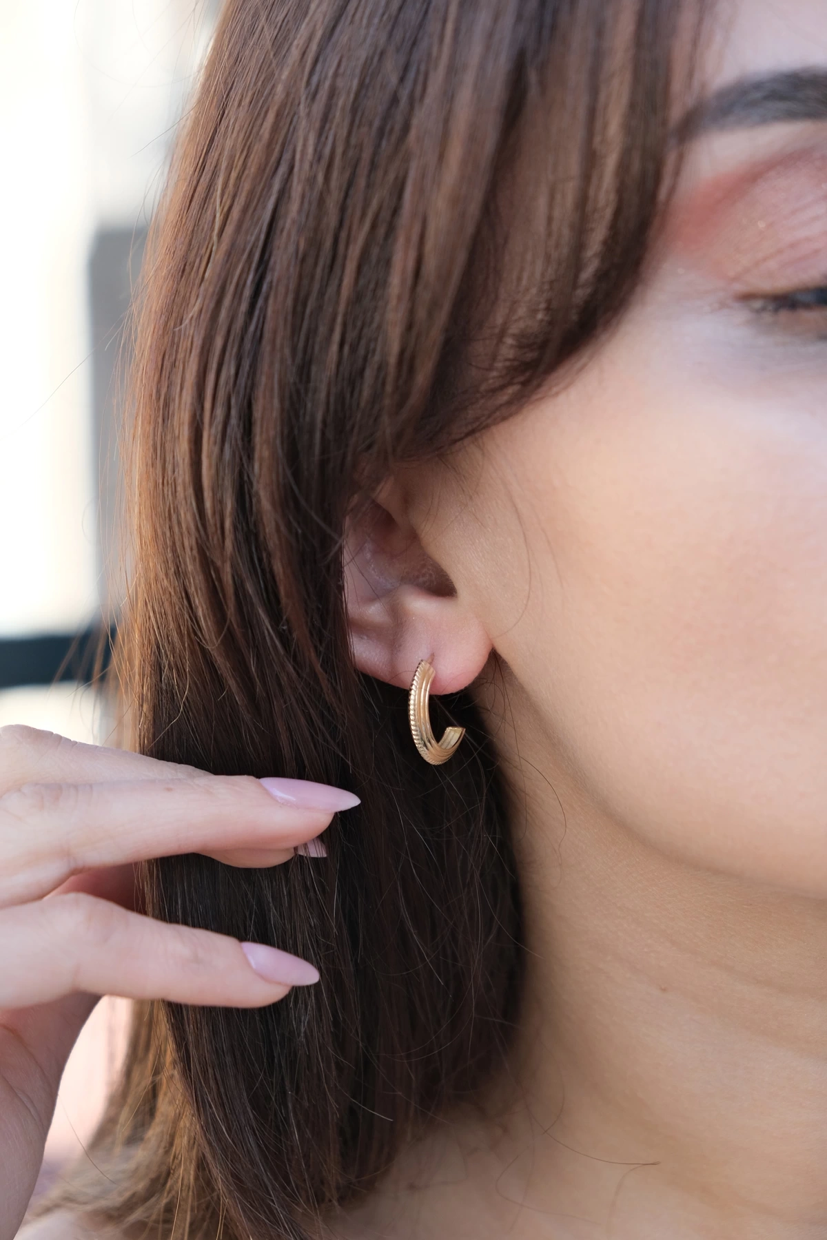 Asil 14 Ayar Yarım Halka Altın Küpe KP4923