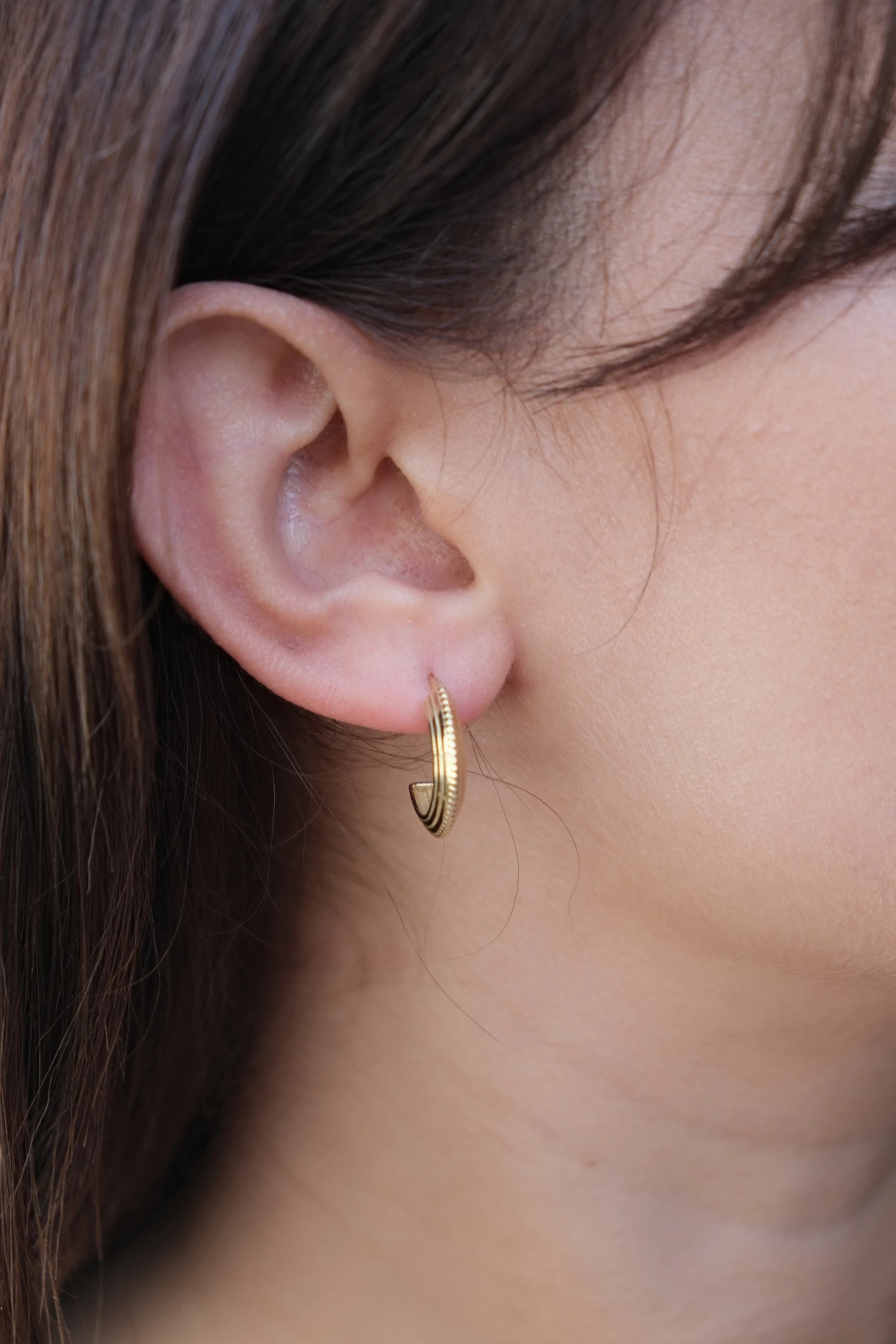 Asil 14 Ayar Yarım Halka Altın Küpe KP4923