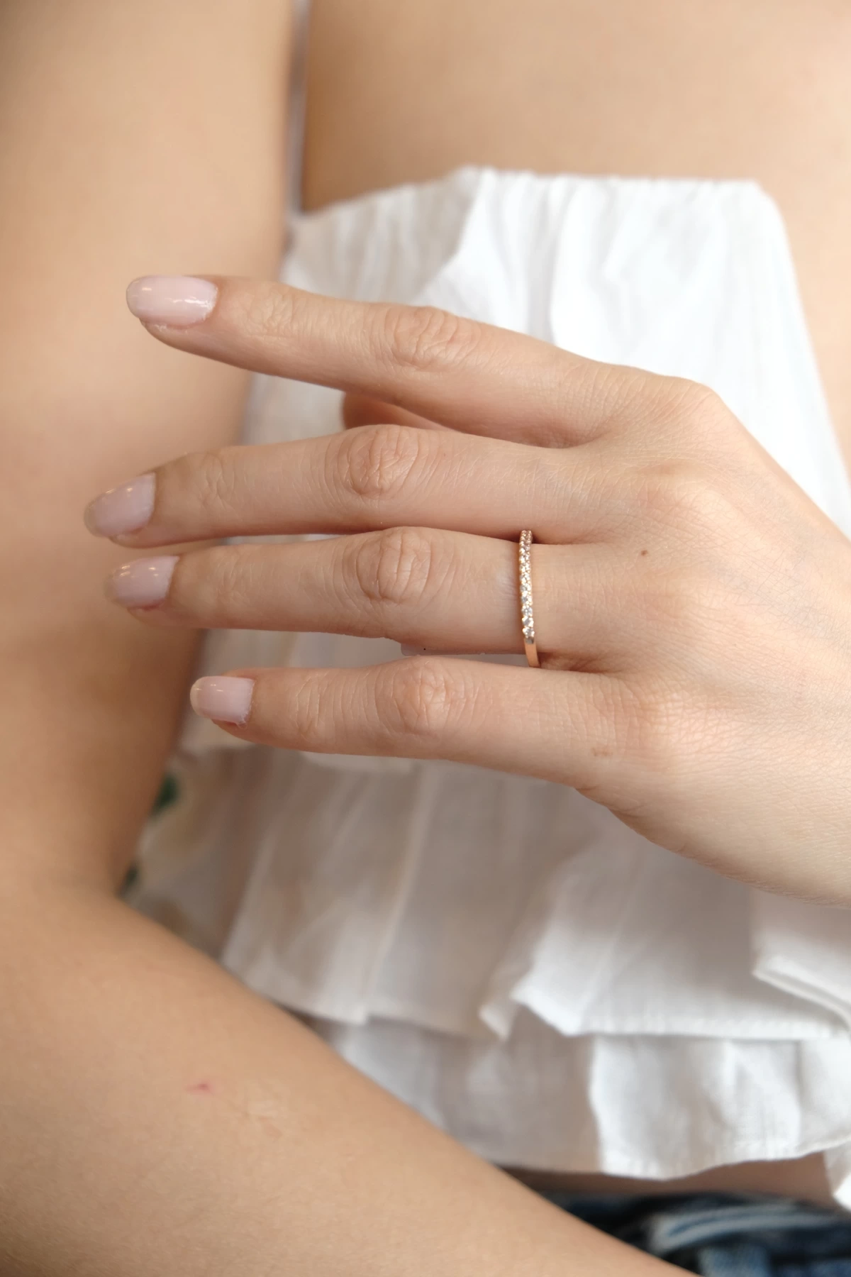 Asil 14 Ayar Yarım Tur Rose Altın Yüzük YZK1623