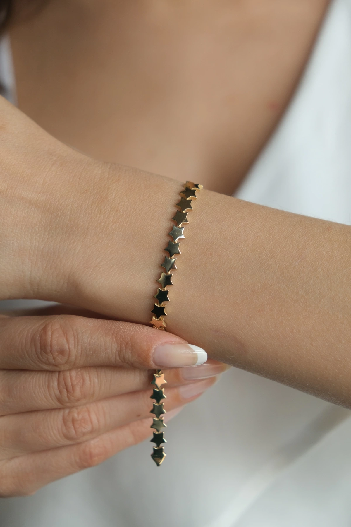 Asil 14 Ayar Yıldızlı Altın Bileklik BLK4473