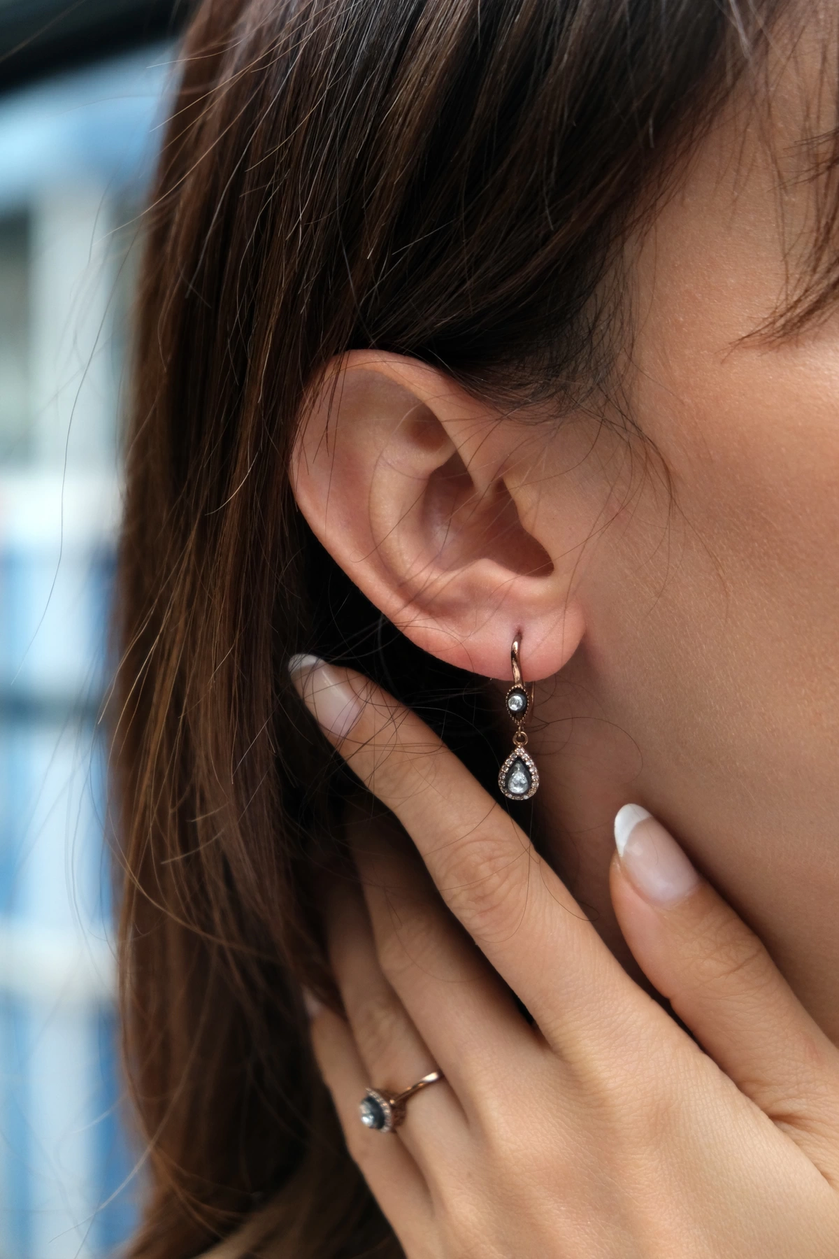 Asil Damla Model Elmas Küpe ELM1487