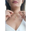 Asil 14 Ayar Taşlı Kalp Altın Kolye KLY3644