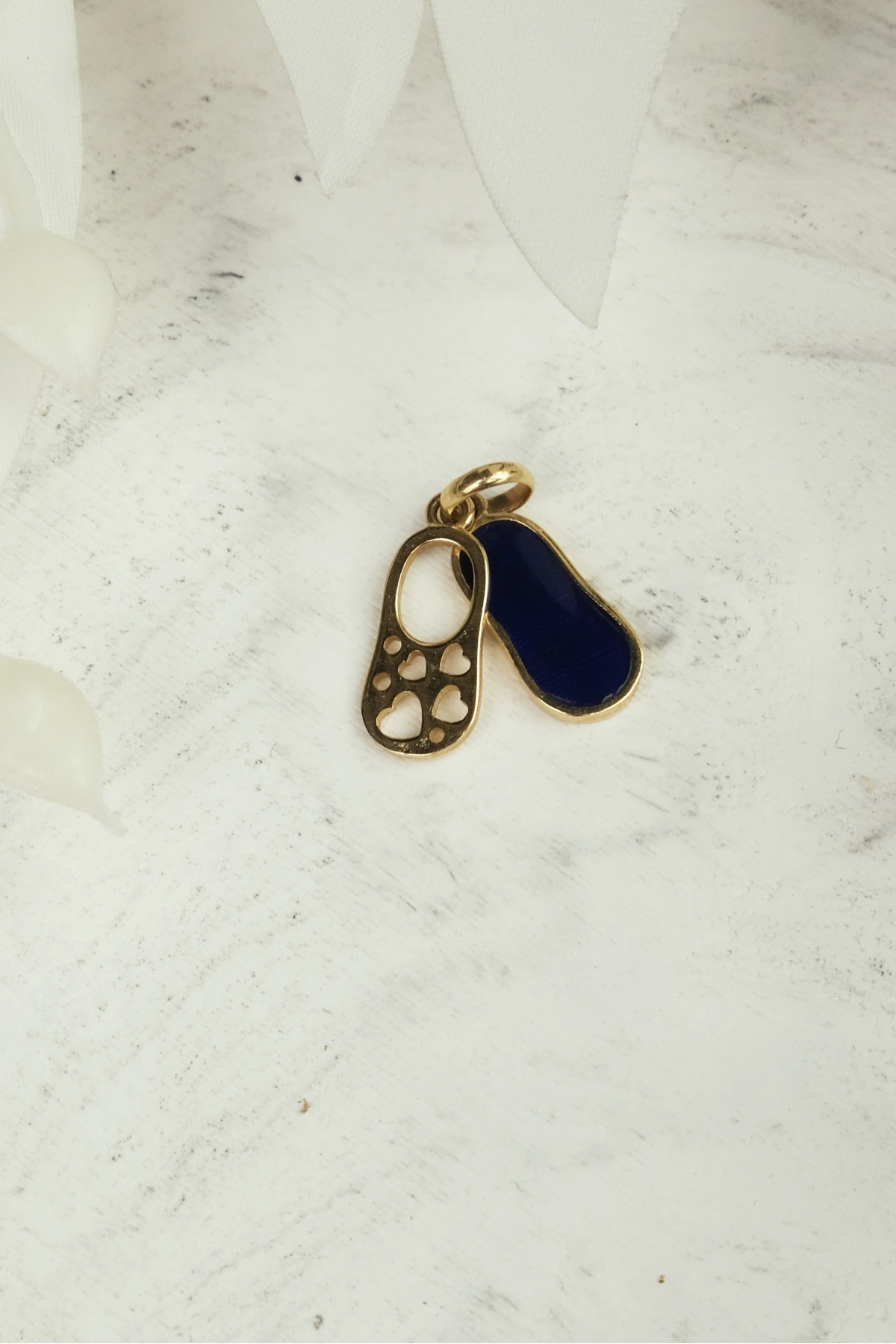 Asil 14 Ayar Mavi Mineli Çocuk Altın Kolye Ucu NZR108