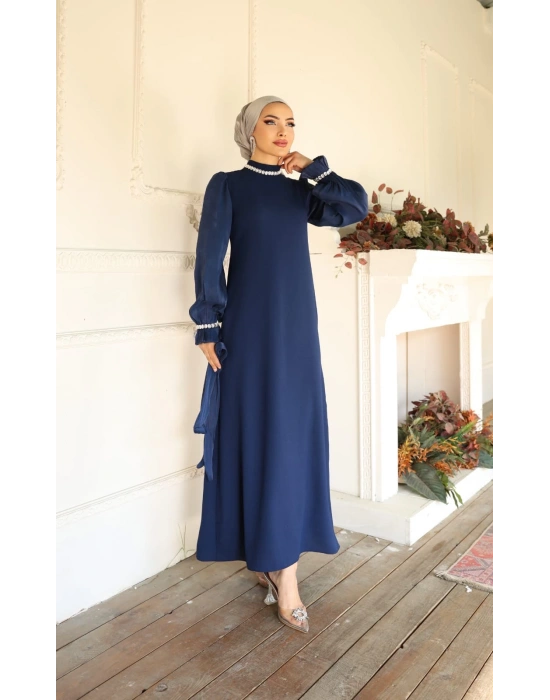 ARZU ELBİSE ABİYE LACİVERT