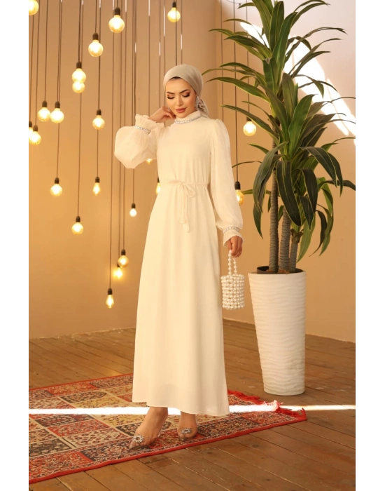 ARZU ELBİSE ABİYE BEJ