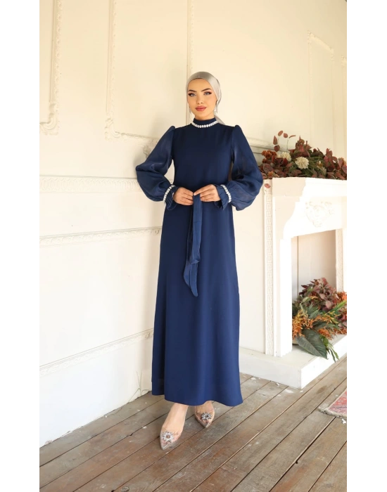 ARZU ELBİSE ABİYE LACİVERT