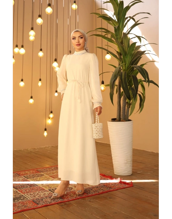 ARZU ELBİSE ABİYE BEJ