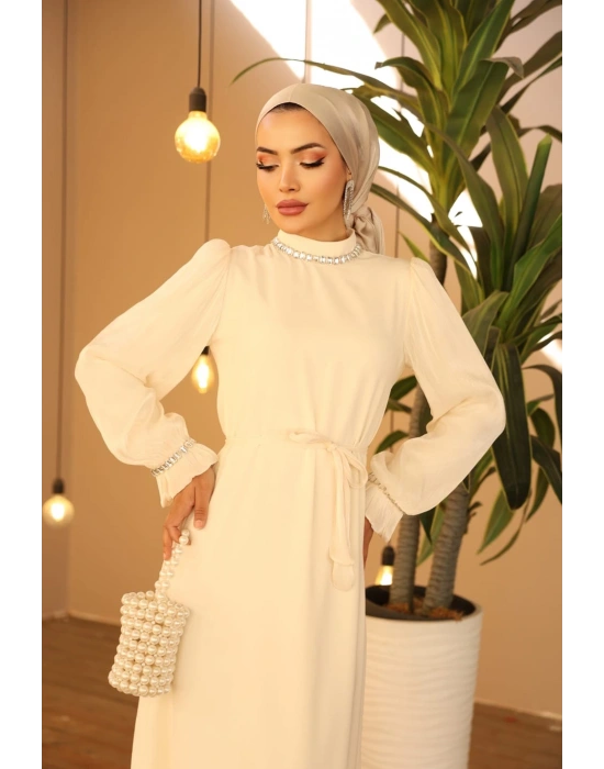 ARZU ELBİSE ABİYE BEJ