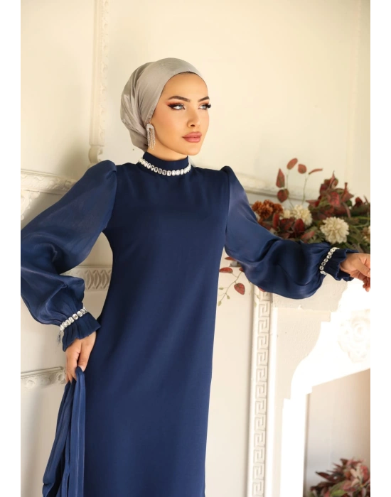 ARZU ELBİSE ABİYE LACİVERT