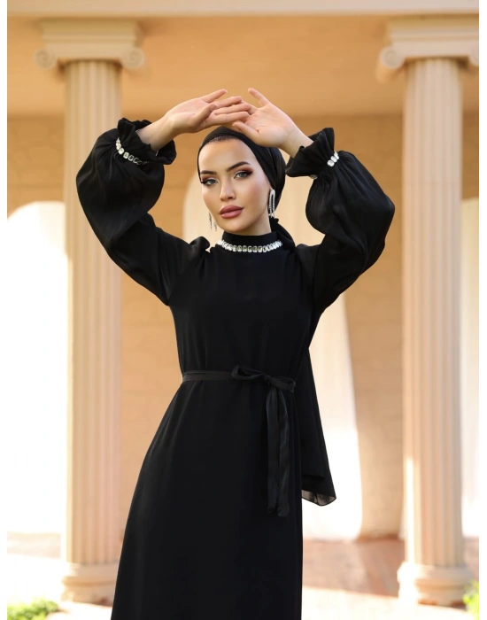 ARZU ELBİSE ABİYE SİYAH